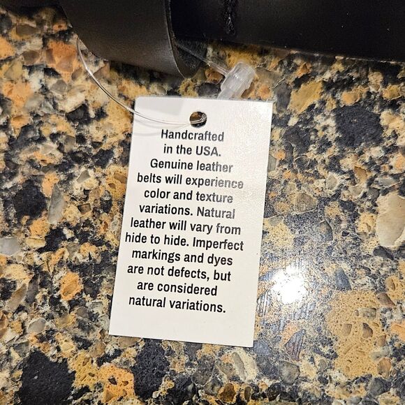 Mens Bison Designs Black Leather Belt 38mm – Box Canyon Black Buckle Size 42 USA - Picture 9 of 9